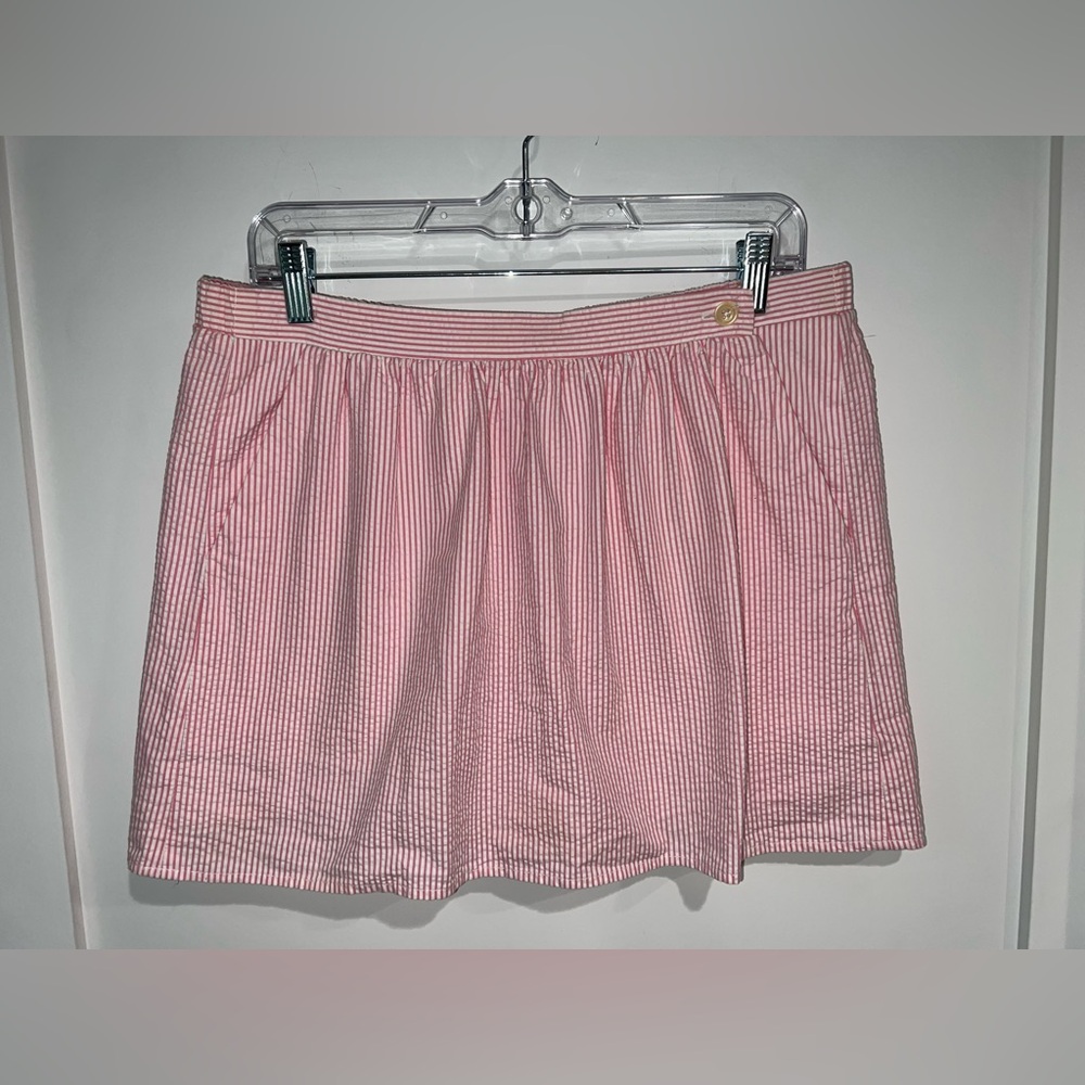 Lilly Pulitzer Pink Seersucker Skirt Pink and White Size Small